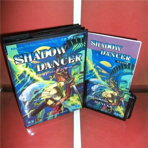 Shadow Dancer Japan Cover with Box and Manual For Sega Megadrive Genesis Video Game Console 16 bit MD card