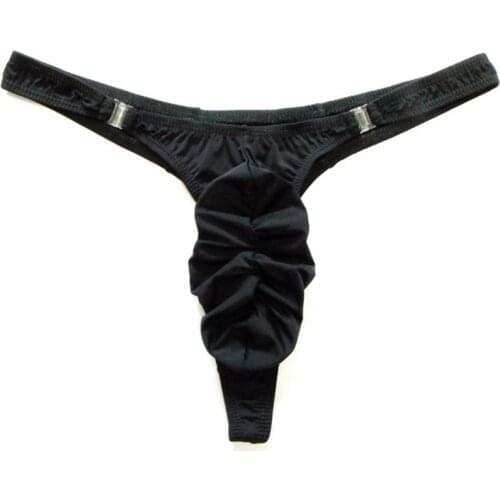 Mens Fashion Sexy Underwear Elastic T-back Breathable Thong With Buckle Jockstrap Gay Mens Briefs Cuecas Men Brief Bikini Brief
