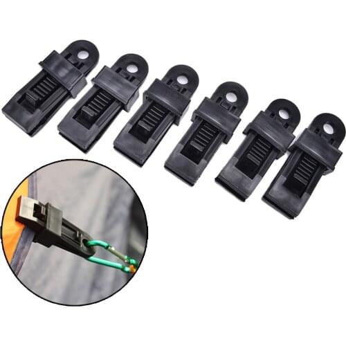 6 PCS/Sets Tents Awning Wind Rope Clamp Awnings Outdoor Camping Plastic Clip Clip Tents Awning Accessories