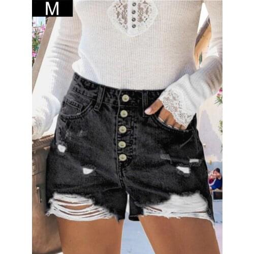 Hot Super High Waist Womens Ripped Denim Shorts Casual Loose Fashion Jeans High Waist Shorts Patchwork Street Wear
