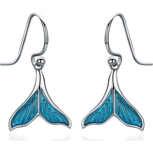 ANNA QUEEN New Ocean Sea Whales Tail Mermai Drop Earrings Jewelry Gifts for Women BJ09075