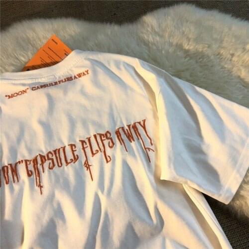 2021 summer half-sleeved couples dress printed letterhead loose short-sleeved fashion Korean version top and skirt