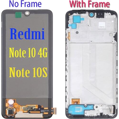AMOLED 6.43" For Xiaomi Redmi Note 10 4G LCD Display With Frame Touch Screen Digitizer Replacement parts