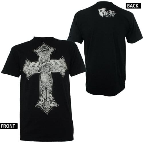 FAMOUS STARS STRAPS Franco Vescovi Tattoo Rise Above Black T Shirt S NEW