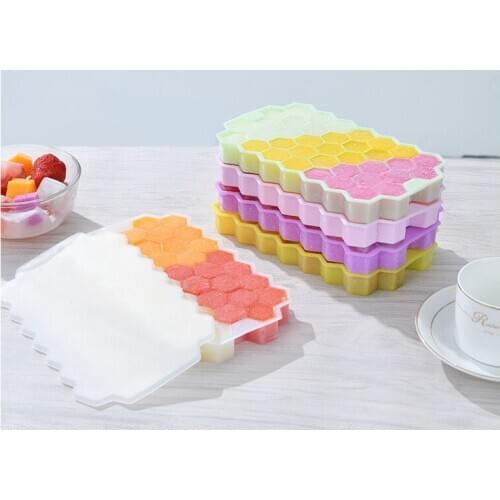 1PC Ice Tray Cube Mold Honeycomb Silicone Ice Cube Maker Mold For Ice Cream 3D DIY Home Party Bar Whiskey Cold Drink Tool XB 086