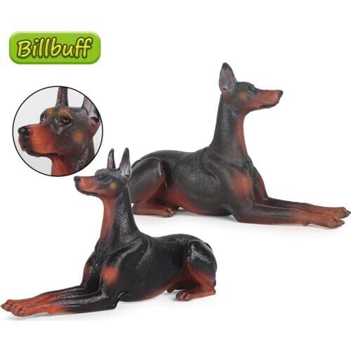 18cm Simulation Family Animal PVC Dobermann Model Action Figure Collection Miniature Cognition Educational Toy for children Gift
