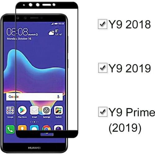 2pcs Tempered Glass y9s Film For huawei Full Cover Y9 Prime protective glass Y 9 2019 2018 screen protector Y9Prime 2019 sheet