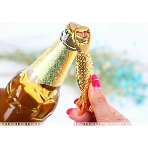 2016 New Arrival Wedding Bridal Favor Gifts Gold Pineapple Bottle Opener DHL Fedex Free Shipping