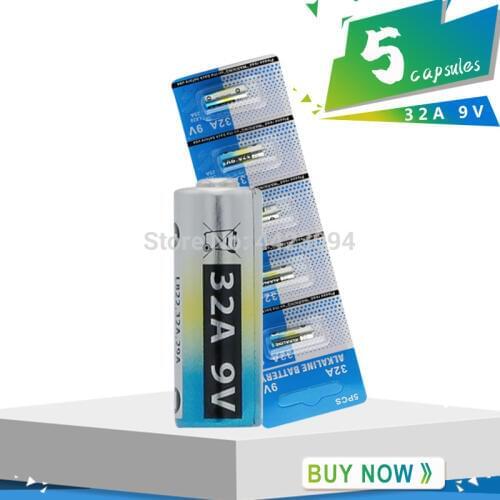 5pcs/1pack WAMA 32A 9V Primary Dry Batteries LR32 29A L822 Alkaline Battery for Car Key Remote Control Industrial Packing