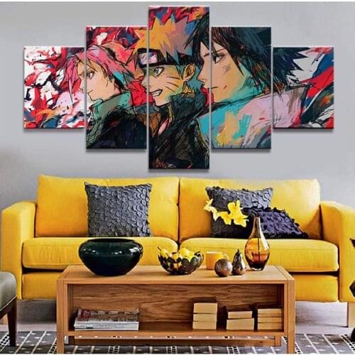 5 Piece Wall Art Canvas Prints Anime Manga Ninja Modular Picture Figure Posters Modern Home Decor Living Decoration Paintings