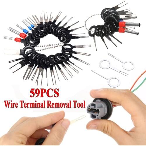 59Pcs Car Terminal Removal Electrical Wiring Crimp Connector Pin Extractor Kit Car Electrico Repair Hand Tools