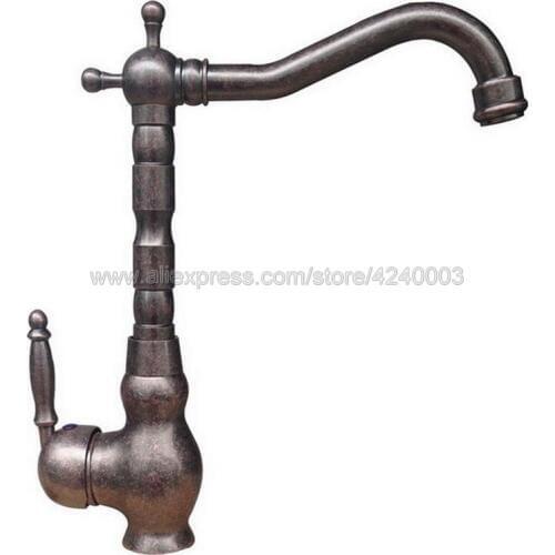 Antique Copper Basin Faucets Bathroom Sink Faucet Single Handle Swivel Hot Cold Mixer Water Tap Knn020