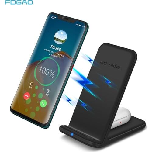 20W 2 In 1 Qi Wireless Charger Stand for iPhone 11 XS XR X 8 AirPods Pro Fast Charging Station Phone Charger For Samsung S20 S10