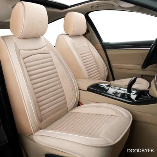 DOODRYER flax car seat covers For toyota avensis t25 wish prado 120 150 corolla prius 20 land cruiser 100 camry 40 50 car seats