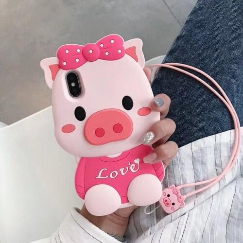 Phone Case For iPhone XS Max XR 7 8 6 6s Plus Cartoon Cute Pig Love Animal For iPhone X Soft TPU Silicone Back Cover Case