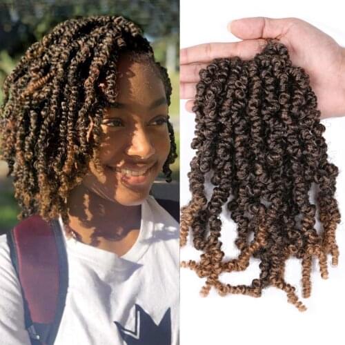 DAIRESS 10" Fluffy Pre-Twisted Spring Twist Hair Crochet Braids Synthetic Crochet Hair Extensions Messy Spring Twist CrochetHair