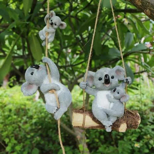 Gnome Garden Yard Decoration Resin Simulation Koala Panda Statue Animals Bear Sculpture Resin Crafts Home Decoration Ornament
