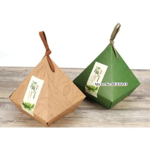 100pcs lante Creative Kraft Paper package cardboard box lantern shape craft gift candy box Christmas gift packaging paper box