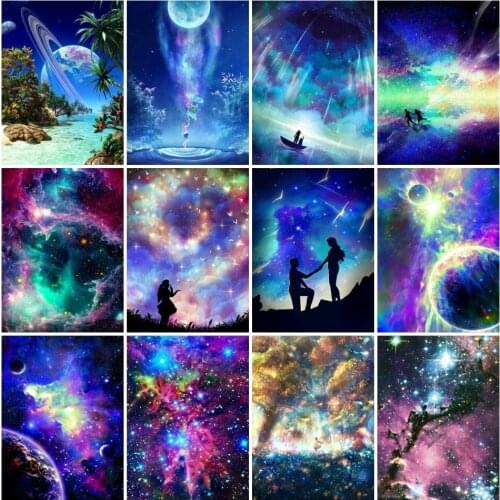 AZQSD Full Square/round Drill 5D Diy Diamond Painting Space Scenery Diamond Embroidery Starry Sky Rhinestones Pictures