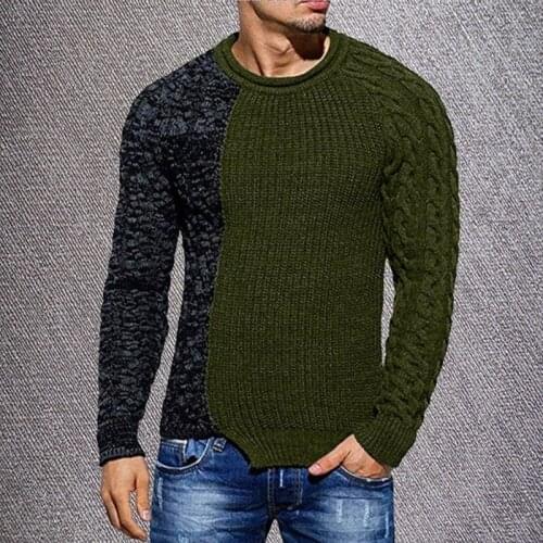 Fashion mens color block sweater