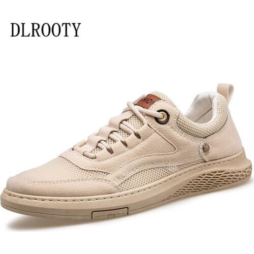 Men Sneakers Flats Casual Shoes Fashion Outdoor Breathable Mesh Summer Lace Up Male Platform Chunky Walking Comfortable