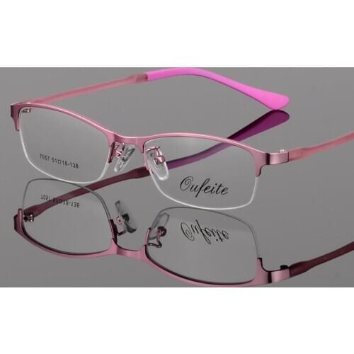 New Metal Glasses Frame Ultra Light Glasses Frame Half Frame Ladies Optical Myopia Glasses