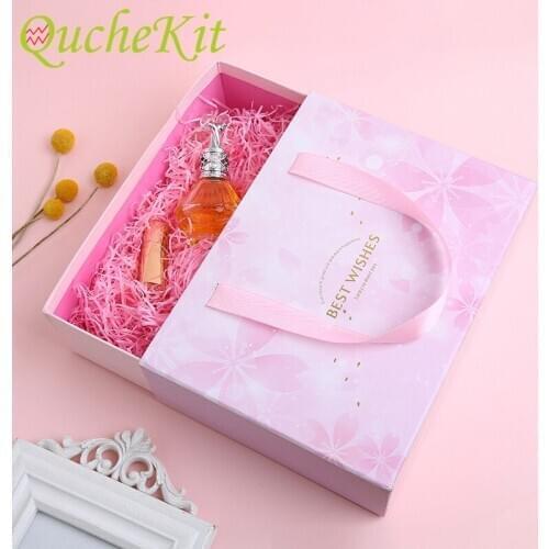 Pink Cherry Blossom Gift Box Portable Cardboard Drawer Packaging Box Candy Cookies Wedding Birthday Christmas Gift Packaging Box