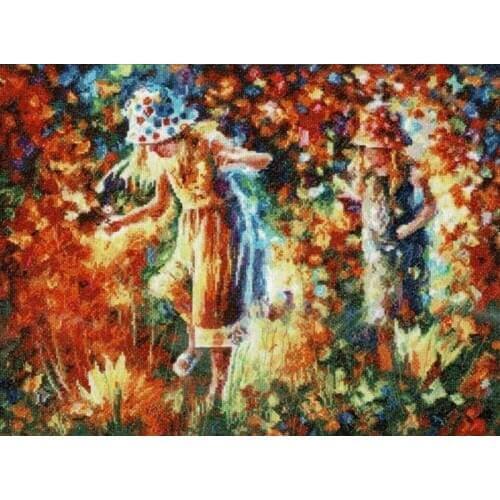 Drop Shipping Embroidery Two Sisters Cross Stitch Kits for Kids with 100% Cotton Flosses & Free Shipping for Wall Decor & Gifts