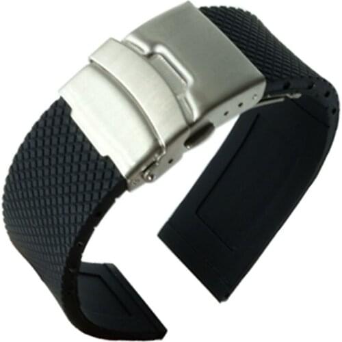 20mm 22mm 24mm Silicone Rubber Watch Band for Samsung Gear S3 Classic Frontier Stainless Steel Buckle Strap Wrist Belt Bracelet