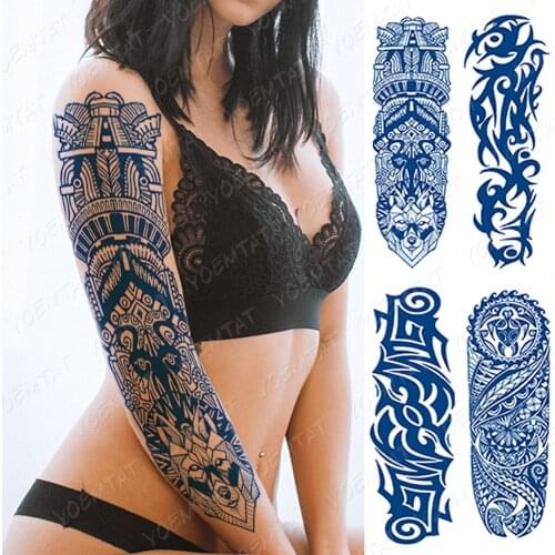 Juice ink Large Arm Sleeve Tattoo Leopard Waterproof Temporary Tattoo Sticker lotus Rose Full 2 weeks last Tatoo women men