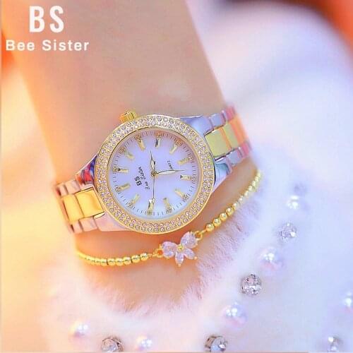 Rhinestone Gold Watch Women 2019 Luxury Casual Famous Wrist Watches Women Silver Female Clock Stainless Steel Wristwatch
