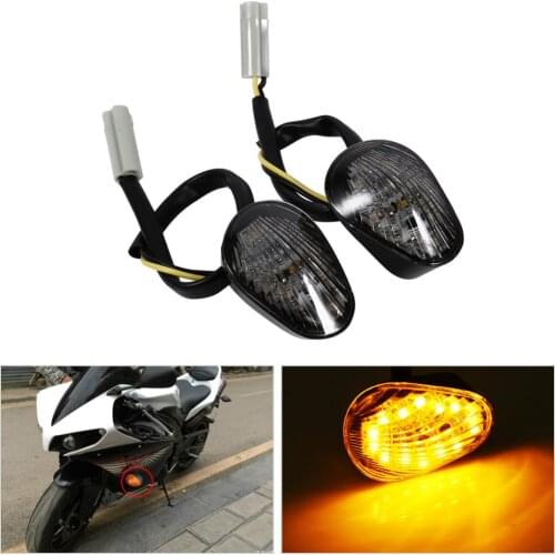 1 Pair Amber LED Turn Signal Light Indicator Lamp Flush Mount For Yamaha YZF R1 R6 R6S Clear ABS Shell+PC Lampshade