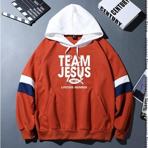Team Jesus men women hoodies Fish Print Life Time Member Creative Design Faith Element sports hoodies 100% Cotton sweatshirts