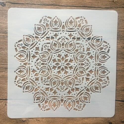 30 * 30cm Mandala Geometry DIY Wall Painting Layering Stencil Scrapbook Coloring Embossing Album Decorative Template plastic