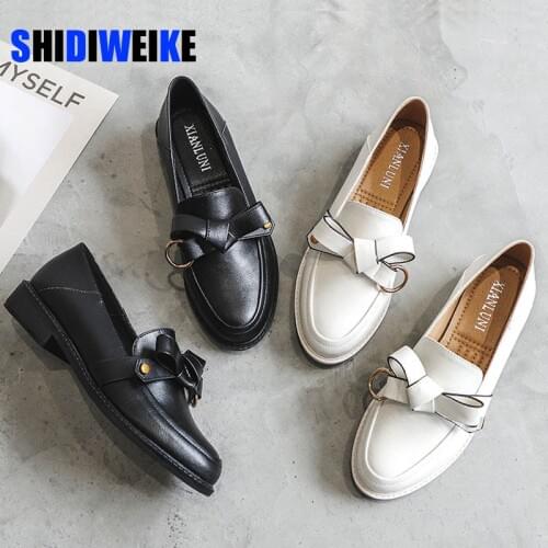 Women Flats Woman Loafers Flat Wedding Shoes White Oxford Shoes Slip on Ladies Office Shoes Black Loafers zapatos mujer AB527