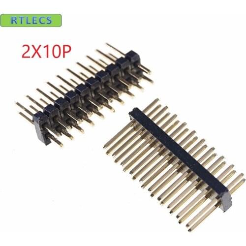 100pcs 2x10 P 20 pin 1.27mm Pitch Pin Header male dual row Male straight gold flash Rohs Reach double rows pitch 1.27