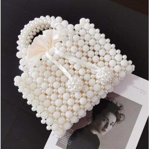 2021 Luxury Designer Handbags Women Top Handle Bags Fashion French Style Bayberry Ball Weave Beaded Pearl Joker ABS Evening Bags