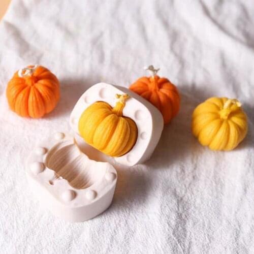 3D Pumpkin Silicone Mold Halloween Mousse Cake Silicone Mold DIY Aromatherapy Candle Mold