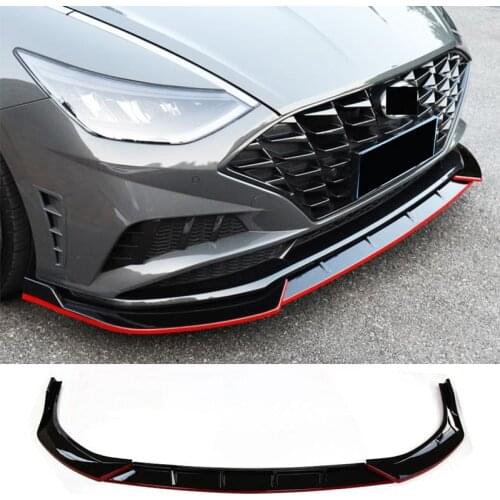 Applicable To For Hyundai Sonata Accessories 2020-2021 Three Piece Car Front Bumper Split Lip Body Kit Spoiler Deflector