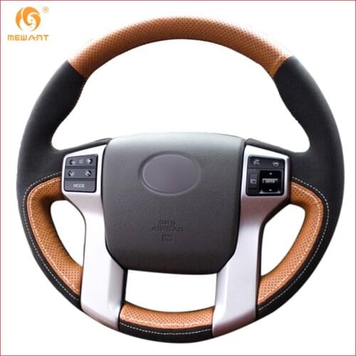 For Toyota Land Cruiser Prado 2010-2015 Tundra 2013-2017 Tacoma 2011-2016 Genuine Leather Car Steering Wheel Covers Accessories