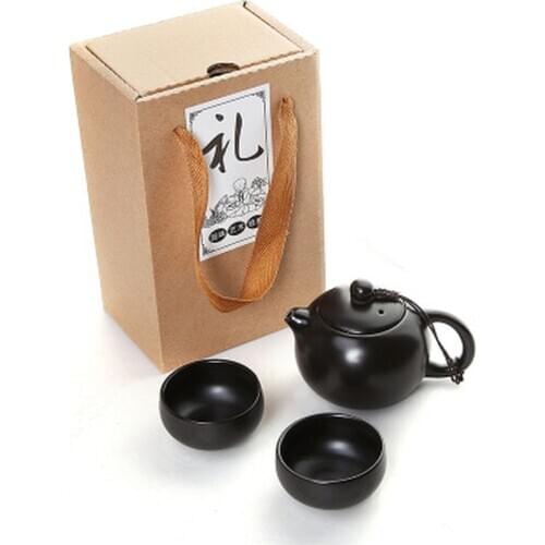 Kung Fu Tea Set Ceramic Portable Teapot Set Outdoor Travel Gaiwan Tea Cups of Tea Ceremony Teacup Fine Gift Room Decoration