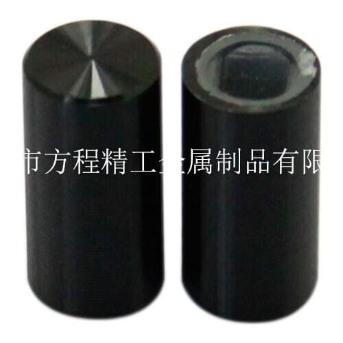 Aluminum alloy black button diameter 7mm high 14mm square hole 3.2 * 3.2mm power switch button cap