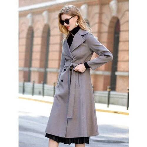 Double-faced non-cashmere coat womens winter woolen coat 2021 new mid-length slim fit