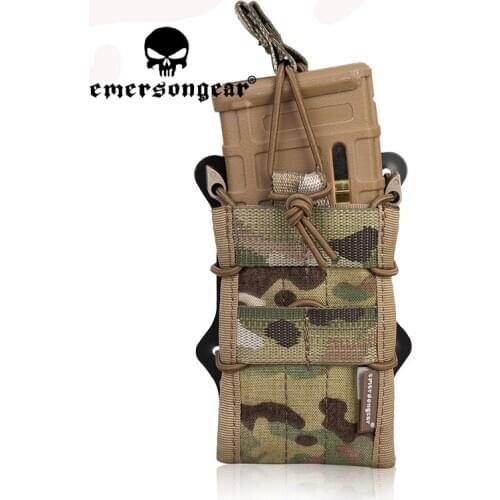 EMERSONGEAR Tactical Double Modular Rifle Magazine Pouch Airsoft Hunting Utility MOLLE Multicam Army Game Mag Camouflage Combat