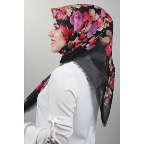 ERİPEK SHİNE PATTERNED SILVERY LINEN SCARF-DESEN-05-RENK-07