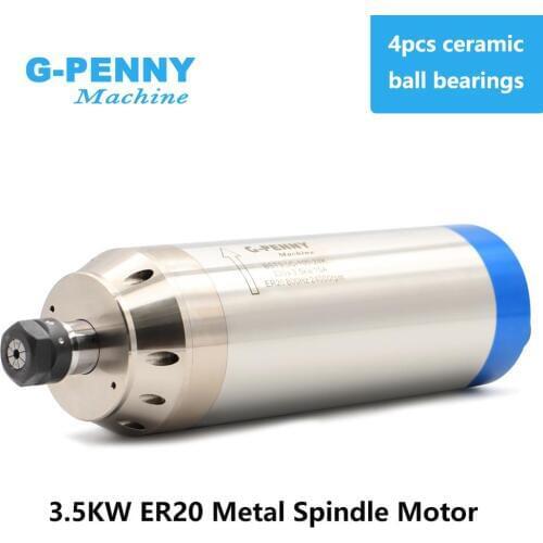 Metal working spindle 3.5kw ER20 water cooled spindle motor pole=4, 800Hz used for metal,copper,iron,stainless steel etc