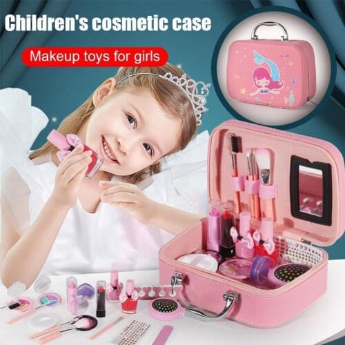 Baby Girls Kids Makeup Kit Set Princess Pretend Play Beauty Hair Salon Toys Girls Christmas Birthday Gift for Childrens Makeup