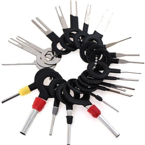 21Pcs Key Pin Car Electrical Wire Crimp Connector Extractor Kit Accessories Automotive Plug Terminal Remove Tool Set