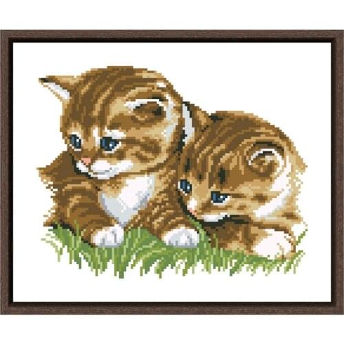 Cats cross stitch kits animal pattern design 18ct 14ct 11ct unprint canvas embroidery DIY needlework