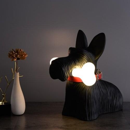 USB Cute Puppy Table Lamp Living Room Bedroom Childrens Room Theme Room Led Light Italian Design Bed Room Decoration